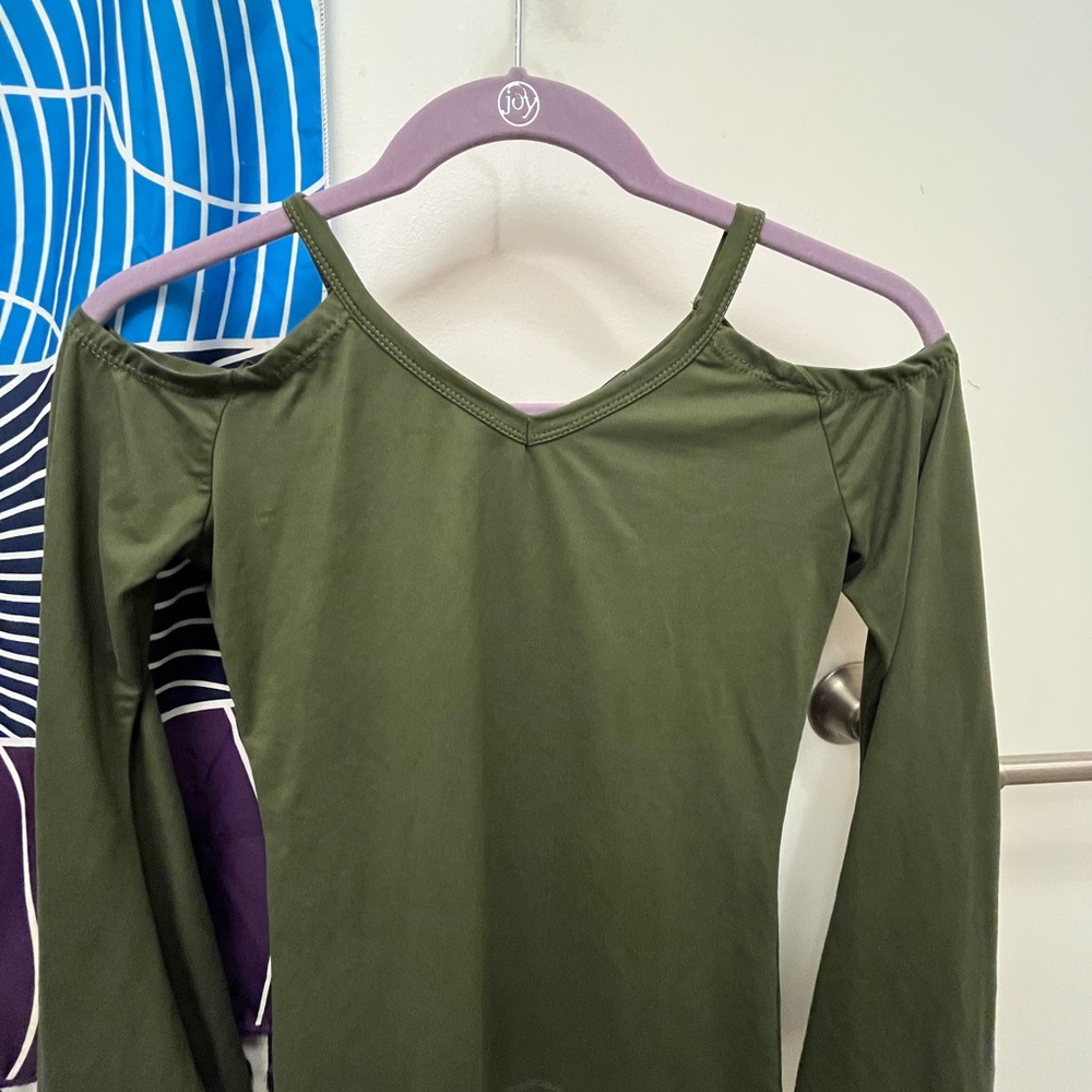 Olive Green Cold Shoulder Top